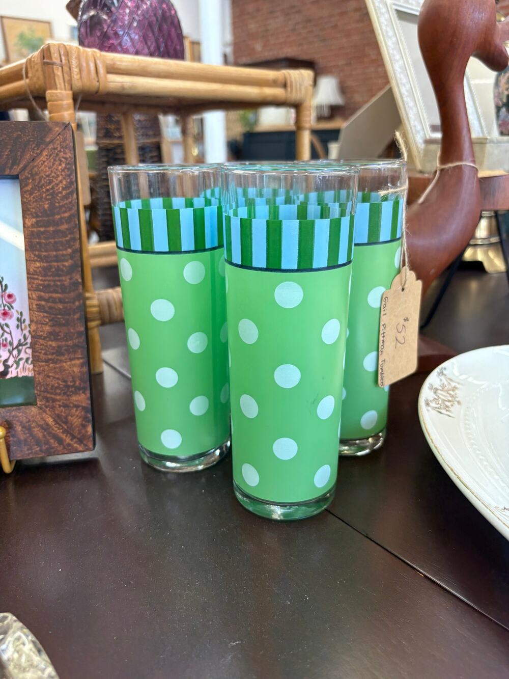 Southern Living at Home Polka Dot Tumblers by Gail Pittman, Set of 4, Glassware